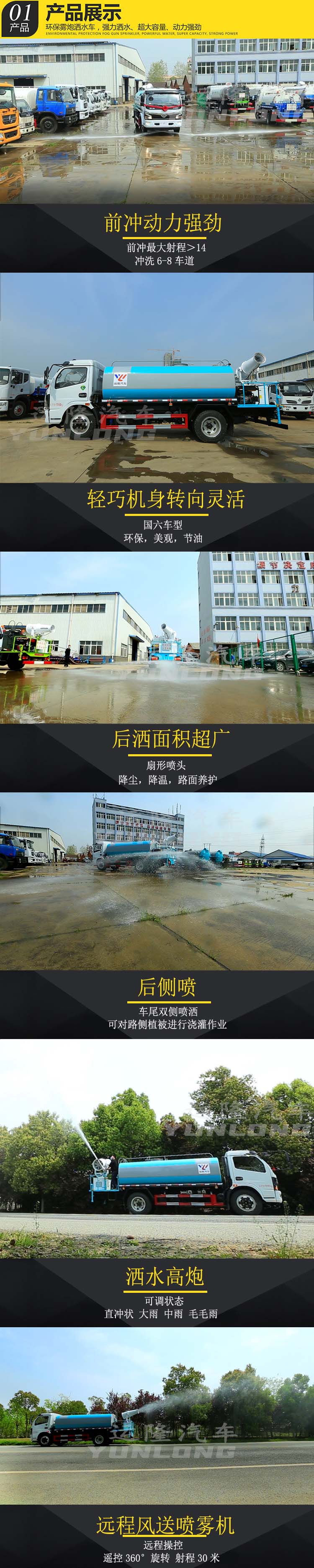 藍牌5方圓罐30米霧炮車，東風小多利卡抑塵車(圖4)